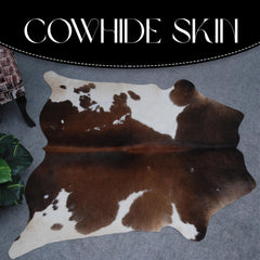 Luxurious Dark Brown & White Cowhide Rug - Hypoallergenic, Non-Slip, Non-Shedding - Hand selected Premium Hide - Free UK Shipping - Celestial Leather Limited