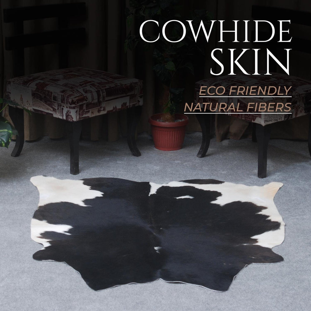 Luxurious Dark Brown & White Cowhide Rug | Hypoallergenic, Non Slip, Non Shedding | Hand selected from Premium Hides | Free Shipping across - Celestial Leather Limited