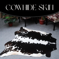 Luxurious Handcrafted Brown and White Cowhide Rug | Medium Size with Non-Slip Backing | Hypoallergenic and Unique Natural Beauty - Celestial Leather Limited