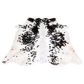 Luxurious Dark Brown & White Cowhide Rug - Small Animal Print Area Rug with Non-Slip Backing - Hypoallergenic Properties - Celestial Leather Limited