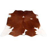 Luxury Brown and White Cowhide Rug - Small Size, Hypoallergenic, Non-Slip Back, Unique Natural Cowskin, Durable and Elegant Area Rug - Celestial Leather Limited