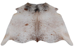 Luxurious Handcrafted Grey & White Cowhide Rug with Hypoallergenic Backing - Unique Natural Beauty for Home Decor - Celestial Leather Limited