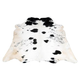 Luxurious Medium Black and White Cowhide Rug | Hypoallergenic, Non-Slip Backing, Handcrafted Quality | Unique Natural Beauty for Bedroom - Celestial Leather Limited