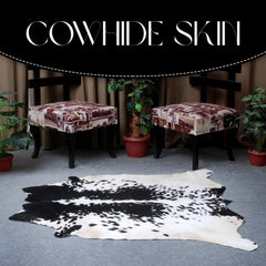 Luxurious Black & White Cowhide Rug - Large Natural Centerpiece Decor - Hypoallergenic, Non-Slip, Non-Shedding - Unique Animal Print Beauty - Celestial Leather Limited