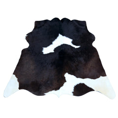 Luxurious Natural Cowhide Rug with Unique Brown and White Hair | Handcrafted Medium Size for Elegant Home Decor - Celestial Leather Limited