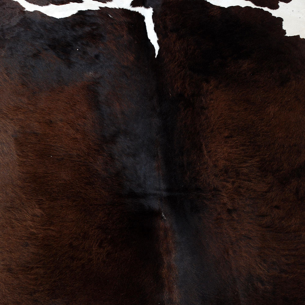 Luxurious Dark Brown & White Cowhide Rug | Medium Size | Hypoallergenic - Durable | Handcrafted Beauty for Rustic Charm - Celestial Leather Limited