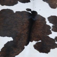 Luxurious Dark Brown & White Cowhide Rug | Medium Size for Modern Home Decor - Warmth | Hypoallergenic - Durable | Handcrafted Natural Hide - Celestial Leather Limited