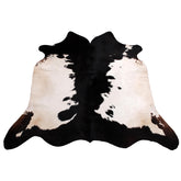 Luxurious Medium Brown & White Cowhide Rug with Hypoallergenic Properties - Unique Animal Pattern - Handcrafted Natural Hide for Timeless - Celestial Leather Limited