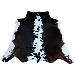 Luxurious Brown & White Cowhide Rug - Handcrafted Natural Hide, Hypoallergenic, Non-Slip Backing, Unique Animal Pattern, Durable - Versatile - Celestial Leather Limited