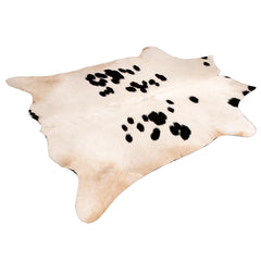 Luxuriously Soft Medium Brown & White Cowhide Rug | Hypoallergenic - Durable with Unique Animal Pattern | Handcrafted Natural Hide for - Celestial Leather Limited