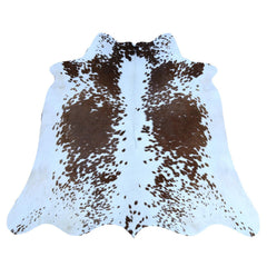 Handcrafted Luxury Medium Cowhide Rug | Classic Brown & White | Hypoallergenic, Non-Slip Backing | Unique Natural Beauty | Durable - Celestial Leather Limited