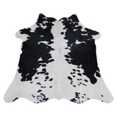 Luxurious Natural Dark Brown and White Small Animal Print Cowhide Rug with Hypoallergenic and Non-Slip Backing - Free Shipping UK - Celestial Leather Limited