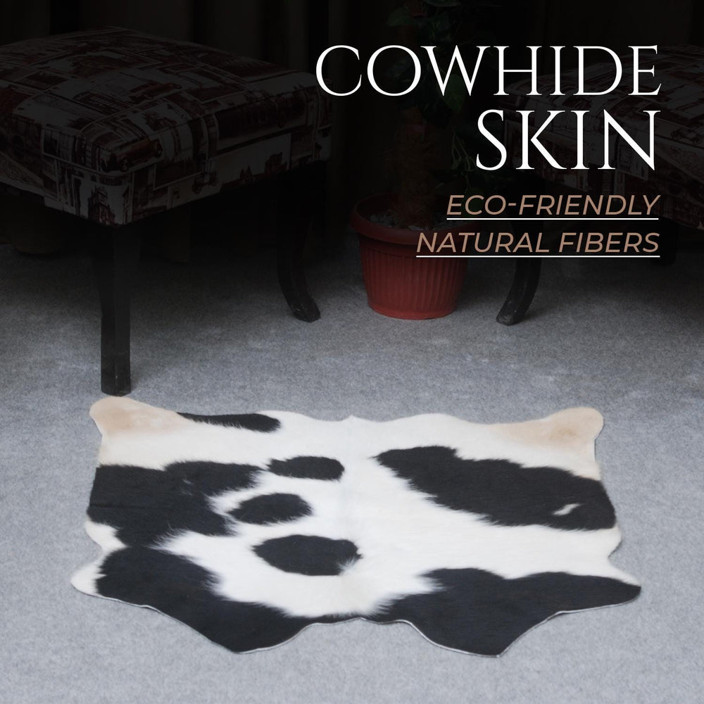 Luxurious Small Animal Print Cowhide Rug - Hypoallergenic, Non-Slip, Non-Shedding - Handcrafted from Premium Hides - Free Shipping in UK - Celestial Leather Limited