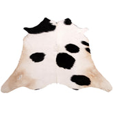 Luxurious Small Cowhide Rug - Hypoallergenic Dark Brown & White Animal Print Rug for Bedroom - Living Room - Non Slip Suede Back - Celestial Leather Limited