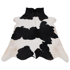Luxury Black and White Cowhide Rug - Hypoallergenic Medium Hair on Salt & Pepper Rug for Home Decor - Unique, Durable, Handcrafted Elegance - Celestial Leather Limited