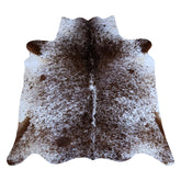 Handcrafted Dark Brown & White Cowhide Rug - Medium Size, Hypoallergenic - Non-Slip, Unique - Durable, Rustic Charm for Your Home - Celestial Leather Limited