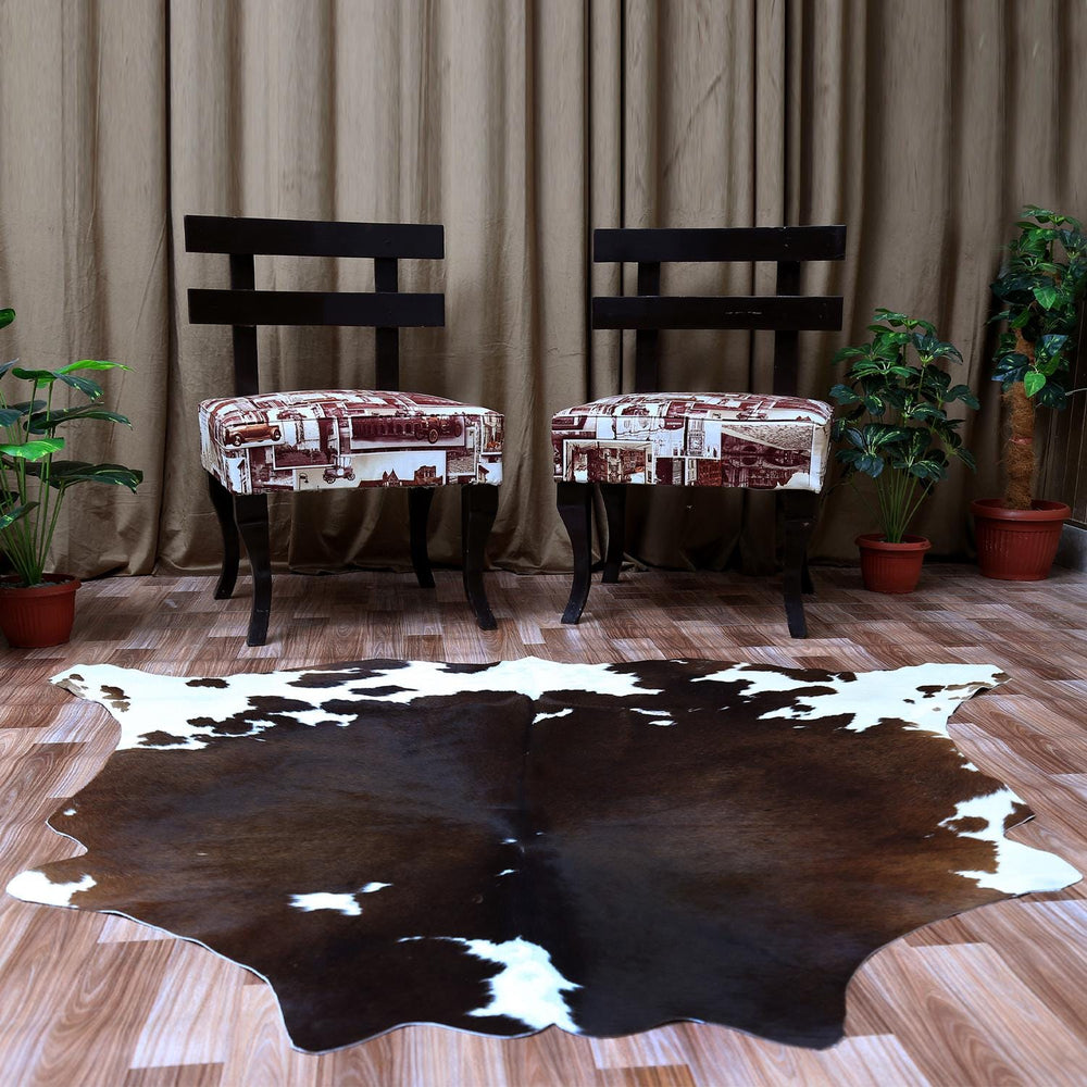 Luxury Brown & White Cowhide Rug | Non-Slip Backing | Hypoallergenic | Non-Shedding | Perfect for Bedroom - Living Room | Free Shipping in - Celestial Leather Limited