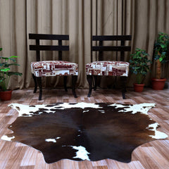 Luxury Brown & White Cowhide Rug | Non-Slip Backing | Hypoallergenic | Non-Shedding | Perfect for Bedroom - Living Room | Free Shipping in - Celestial Leather Limited