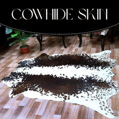 Luxurious Brown & White Cowhide Rug - Hypoallergenic, Non-Slip, Non-Shedding - Perfect for Bedroom - Living Room - Free UK Shipping - Celestial Leather Limited