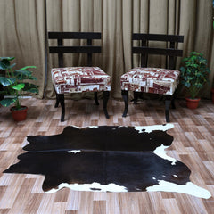 Luxury Brown and White Cowhide Rug for Elegant Home Decor - Hypoallergenic, Non-Slip, Non-Shedding - Free Shipping in UK - Top Quality - Celestial Leather Limited