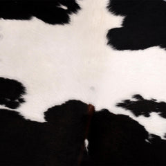 Luxurious Black and White Cowhide Rug with Hypoallergenic, Non-Slip Suede Back - Large Size - Free Shipping - Top Quality - Celestial Leather Limited