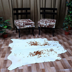 Luxurious Brown & White Cowhide Rug for Bedroom - Living Room - Hypoallergenic, Non-Slip, Non-Shedding, Top Quality, Free Shipping - Celestial Leather Limited