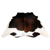 Luxurious Natural Dark Brown & White Cowhide Rug for Chic Lounge Decor - Large Size, Hypoallergenic, Non-Slip Suede Back, Free Shipping in - Celestial Leather Limited