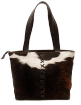 Luxurious Cowhide Shoulder Bag with Brown And White Cowskin Leather - Handcrafted Handbag For Women, Durable and Stylish Purse for Daily