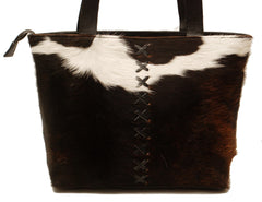 Luxurious Cowhide Shoulder Bag with Brown And White Cowskin Leather - Handcrafted Handbag For Women, Durable and Stylish Purse for Daily