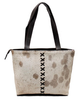 Luxurious Handmade White Cowhide Shoulder Bag - Stylish & Practical Cowskin Purse for Women, Natural Print Variation - Free UK Shipping