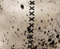 Luxurious White Cowhide Shoulder Bag with Hair-On Leather Cowskin Purse - Handmade For Women's Daily Use