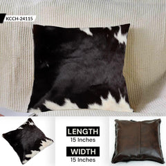 Handcrafted Cowhide Cushion Cover - Genuine Leather Exotic Animal Skin Home Decor - Eco-Friendly Hairy Cushion Cover