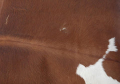 Luxurious Handmade Brown & White Cowhide Accent Sofa Cushion Cover with Suede Back - Unique Hair-on Leather Design - 15 x 15 Size