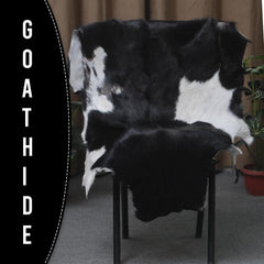 Luxury Black & White Goat Skin Rug - Soft, Durable, and Eco-Friendly Rug with Non-Slip Backing for Home Décor - Celestial Leather Limited