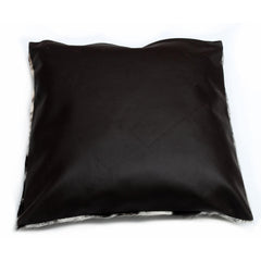 Luxury Brown & White Cowhide Cushion Cover - Handmade Animal Print Rustic Elegance - Natural 100% Leather - Unique Gift - 15x15cm - Celestial Leather Limited