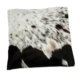 Elegant Handmade Brown & White Cowhide Cushion Cover Hair On Leather Unique Animal Pattern Rustic Home Décor