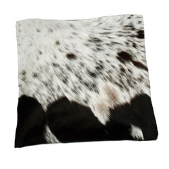 Elegant Handmade Brown & White Cowhide Cushion Cover Hair On Leather Unique Animal Pattern Rustic Home Décor