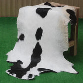 Luxury Black & White Genuine Goat Hide Rug - Premium Hair-On Goat Skin, Hypoallergenic, Non-Shedding, Eco-Friendly Décor for Modern Spaces - Celestial Leather Limited