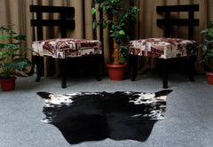 Luxury Dark Brown Cowhide Rug - Handcrafted Hypoallergenic Rug with Natural Dark Brown Hair for Bedroom/Living Room - Medium Size (16-20 sq - Celestial Leather Limited