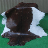 Luxurious Dark Brown & White Goat Skin Rug - Handmade Pure Goat Skin Floor Rugs for Stunning Natural Beauty & Eco-Friendly Charm - Celestial Leather Limited
