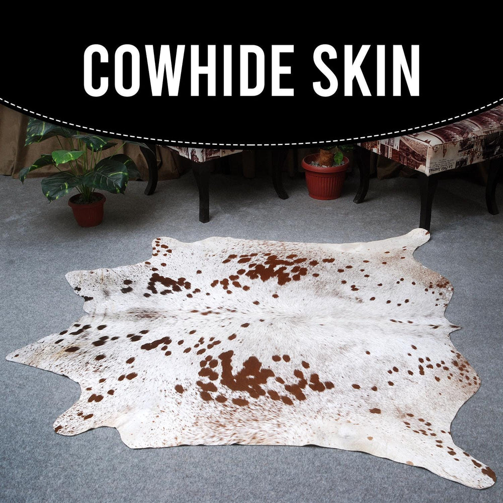 Luxury Brown & White Large Cowhide Rug Hypoallergenic Non-Slip Non-Shedding Soft Natural Hair Free Shipping Top Quality Rug - Celestial Leather Limited