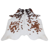 Luxurious Dark Brown & White Cowhide Rug - Hypoallergenic, Non Slippery Suede Back, Large Animal Print Carpet for Lounge - Celestial Leather Limited