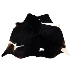 Luxurious Dark Brown & White Cowhide Rug for Elegant Lounge Décor - Hypoallergenic - Non-Slip Suede Back - Hand selected Premium Quality - Celestial Leather Limited