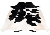 Luxurious Medium Salt & Pepper Cowhide Rug - Hypoallergenic, Non-Slip Backing, Handcrafted Natural Hide, Unique Black - White Markings, - Celestial Leather Limited