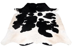 Luxurious Medium Salt & Pepper Cowhide Rug - Hypoallergenic, Non-Slip Backing, Handcrafted Natural Hide, Unique Black - White Markings, - Celestial Leather Limited