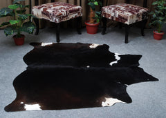 Luxurious Black & White Cowhide Rug for Stylish Décor | Hypoallergenic, Non-Slip, Unique Natural Beauty | Large Size, Free Shipping! - Celestial Leather Limited