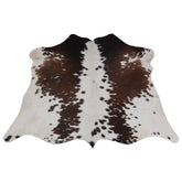 Luxurious Hypoallergenic Cowhide Rug with Non-Slip Suede Back - Small Animal Print Area Rug in Dark Brown and White - Celestial Leather Limited