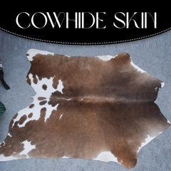 Luxurious Handselected Dark Brown & White Cowhide Rug for Bedroom Decor - Extra Large Hypoallergenic Non Slippery Area Rug - Free Shipping - Celestial Leather Limited
