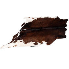 Luxurious Dark Brown & White Cowhide Rug | Medium Size | Hypoallergenic - Durable | Handcrafted Beauty for Rustic Charm - Celestial Leather Limited
