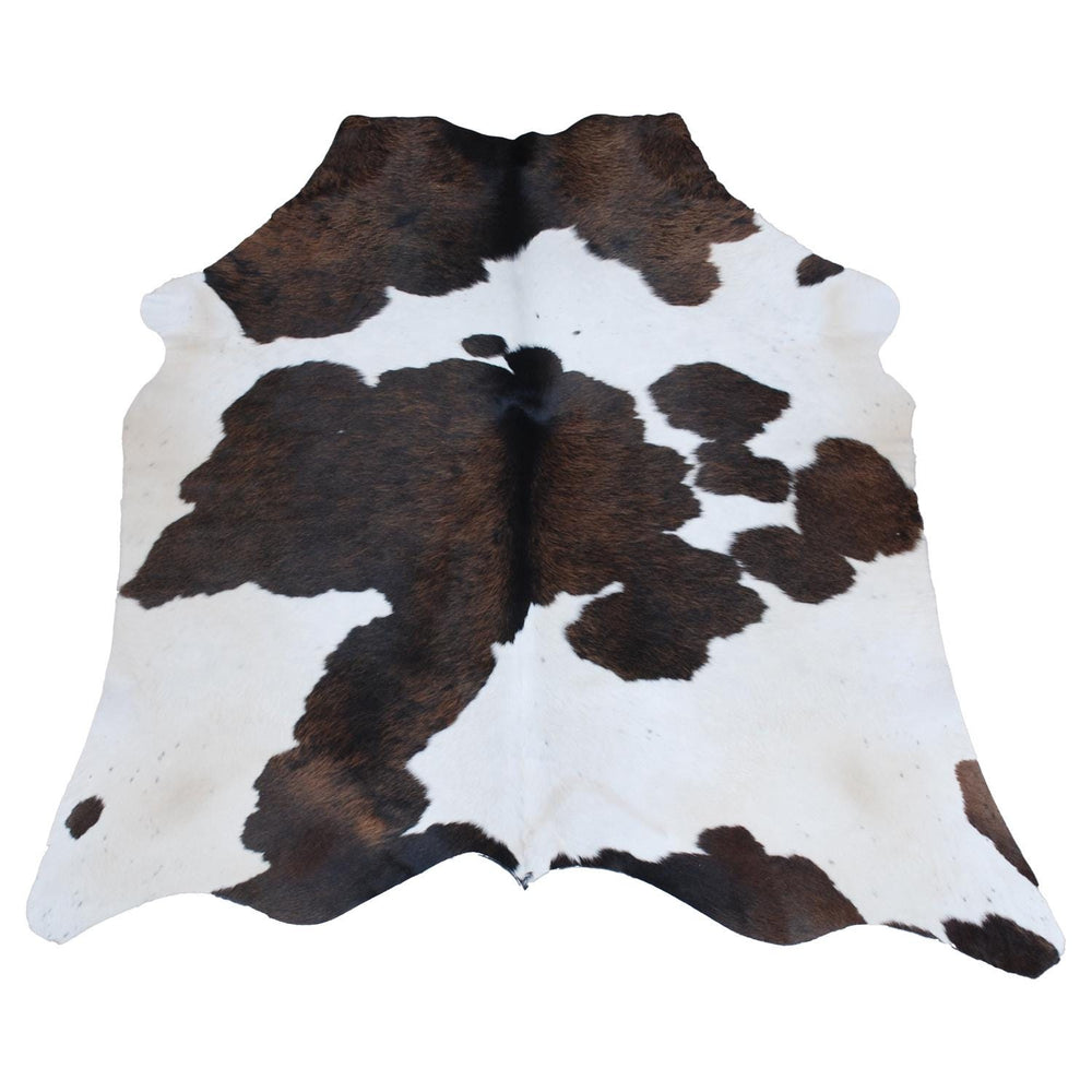 Luxurious Dark Brown & White Cowhide Rug | Medium Size for Modern Home Decor - Warmth | Hypoallergenic - Durable | Handcrafted Natural Hide - Celestial Leather Limited